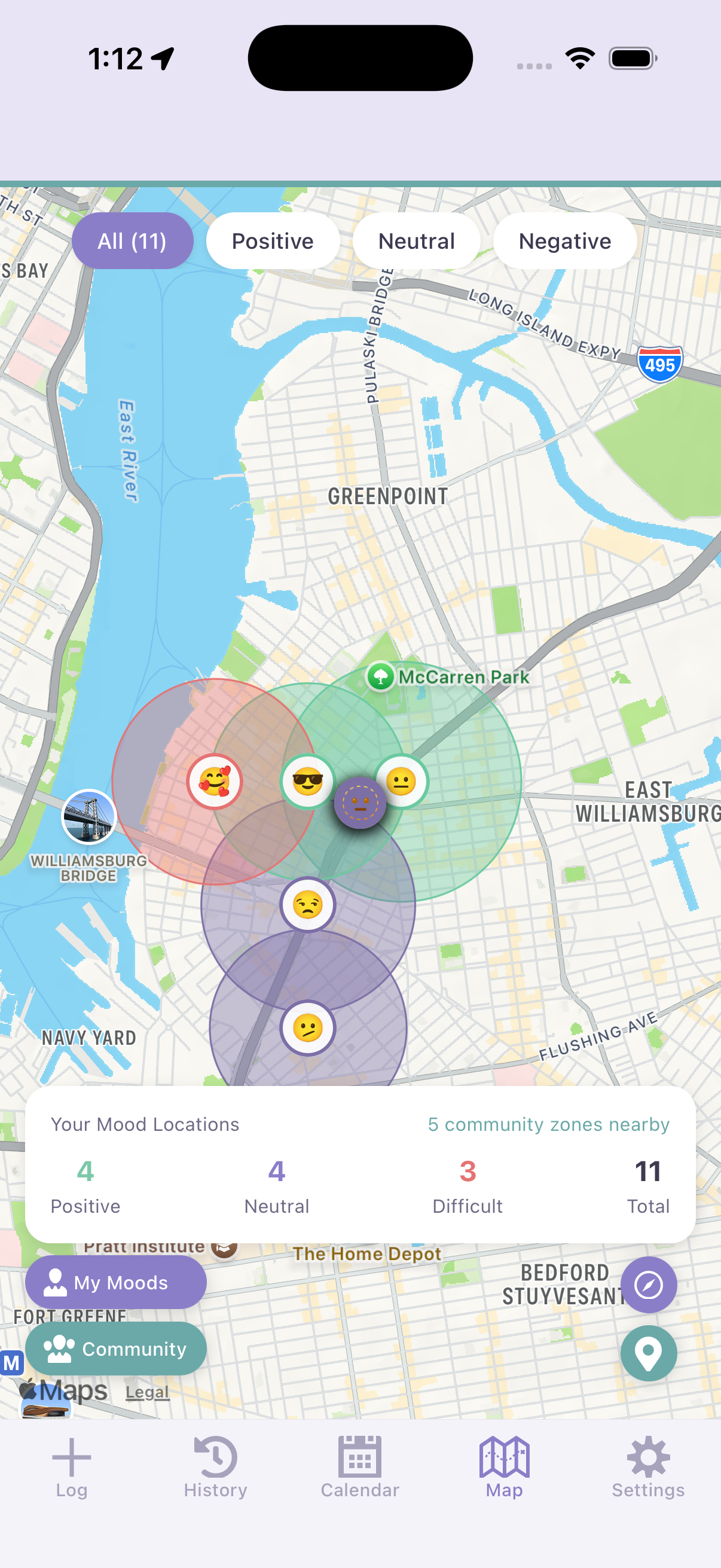 Hue community mood map